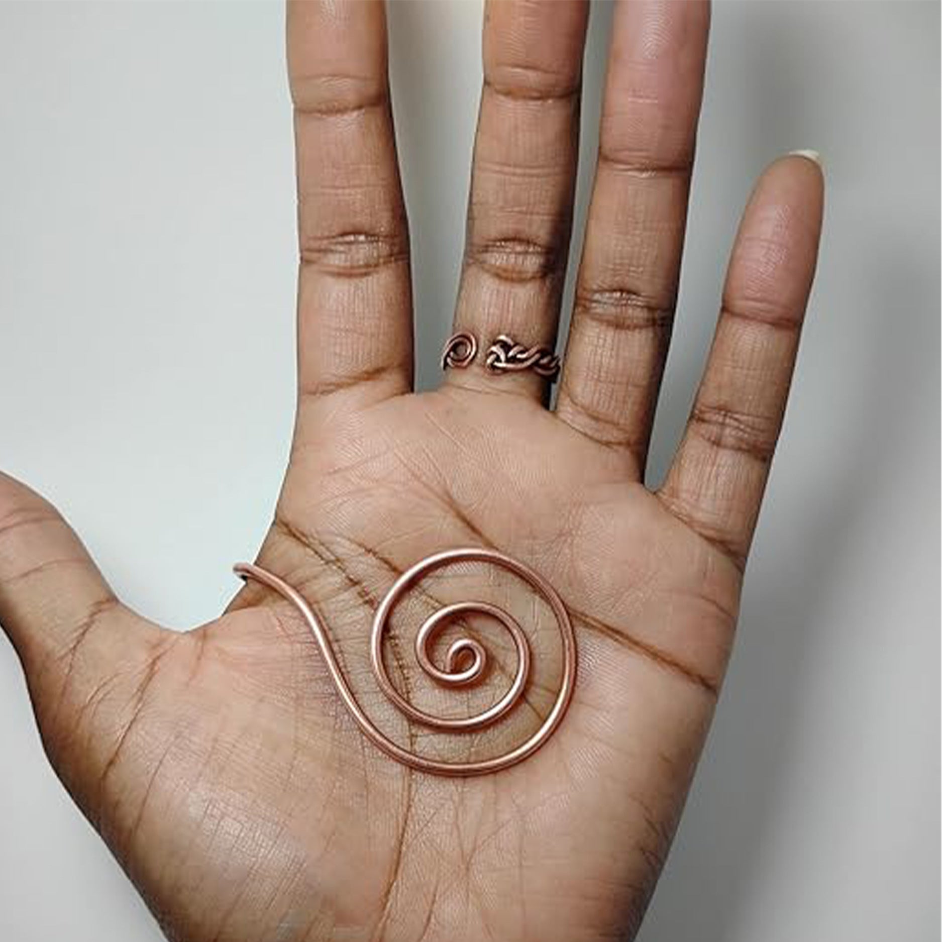 Fashionable Personalized Spiral Palm Ring Earrings Vera Lux