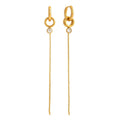 18K gold lightweight luxury tassel earrings with cubic zirconia. Vera Lux