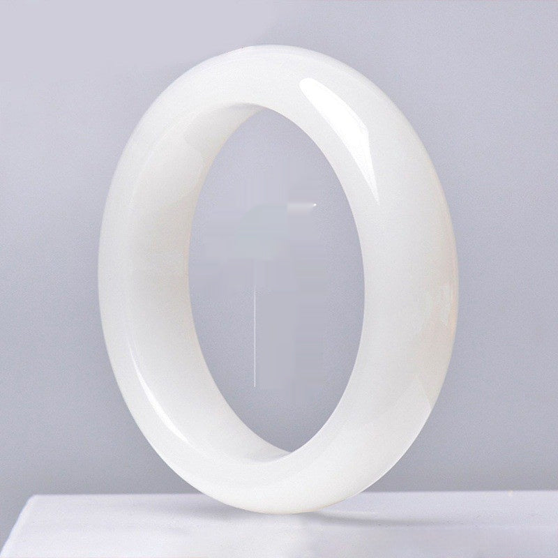 Natural Xinjiang Mutton-fat Grade White Jade Bracelet, Hetian Vera Lux
