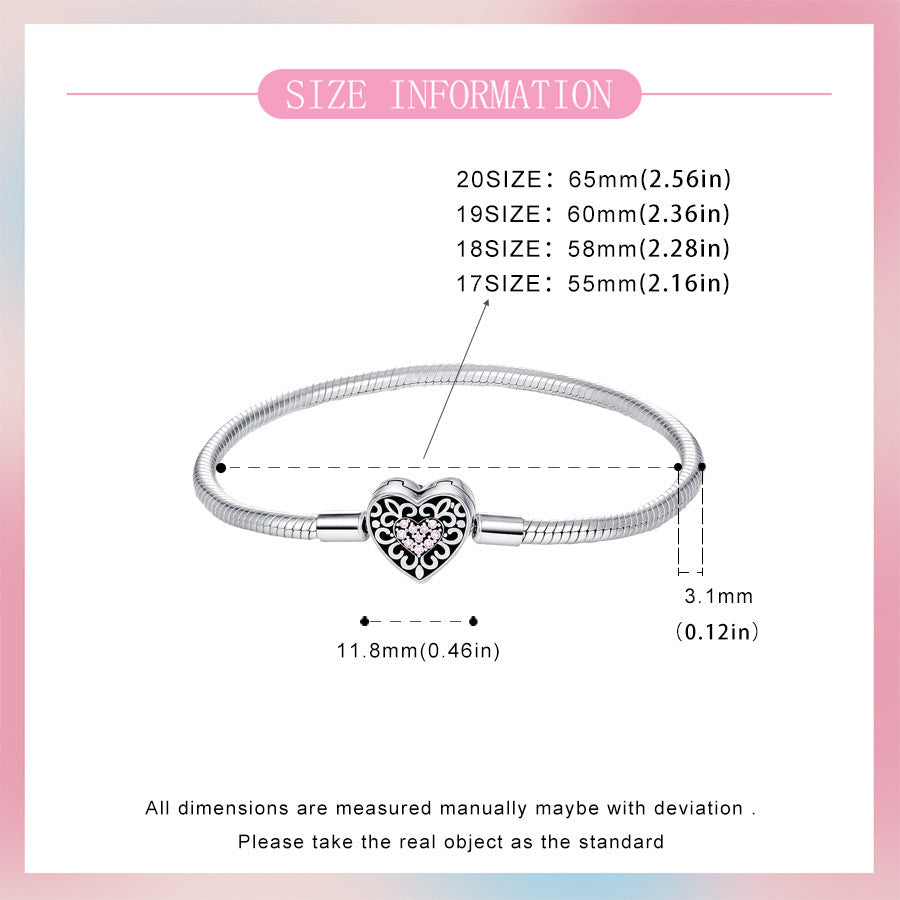 925-Silver-Plated Woven Heart Basic Bracelet Fashionable And Minimalist Vera Lux
