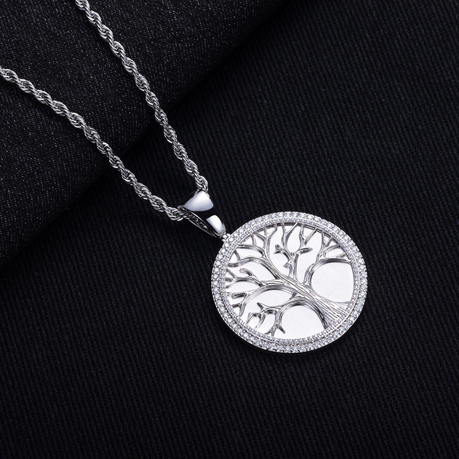 Minimalist Light-Luxury Copper Pendant With Diamonds Christmas Tree Design Vera Lux