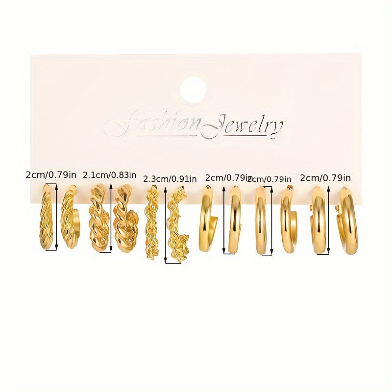 Metal Square Geometry Women's Earrings Suit Vera Lux
