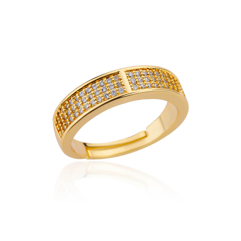 18k Gold-plated Ring, Niche And Unique, With Diamond Setting Vera Lux