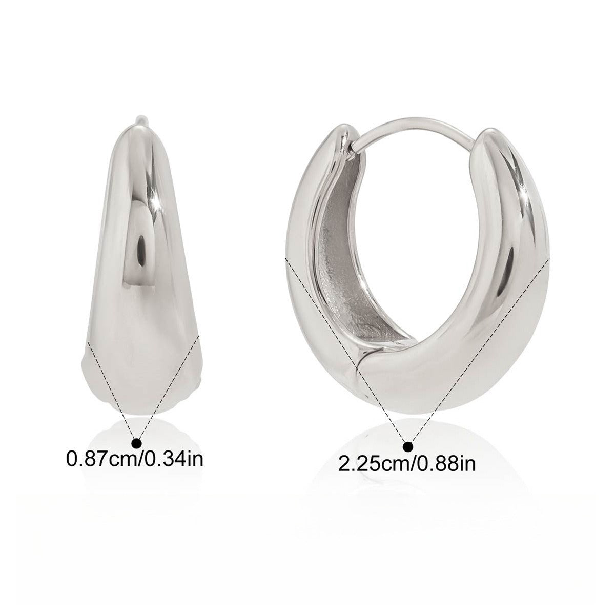 18K gold lightweight luxury earrings with engraved lettering on the inner surface. Vera Lux
