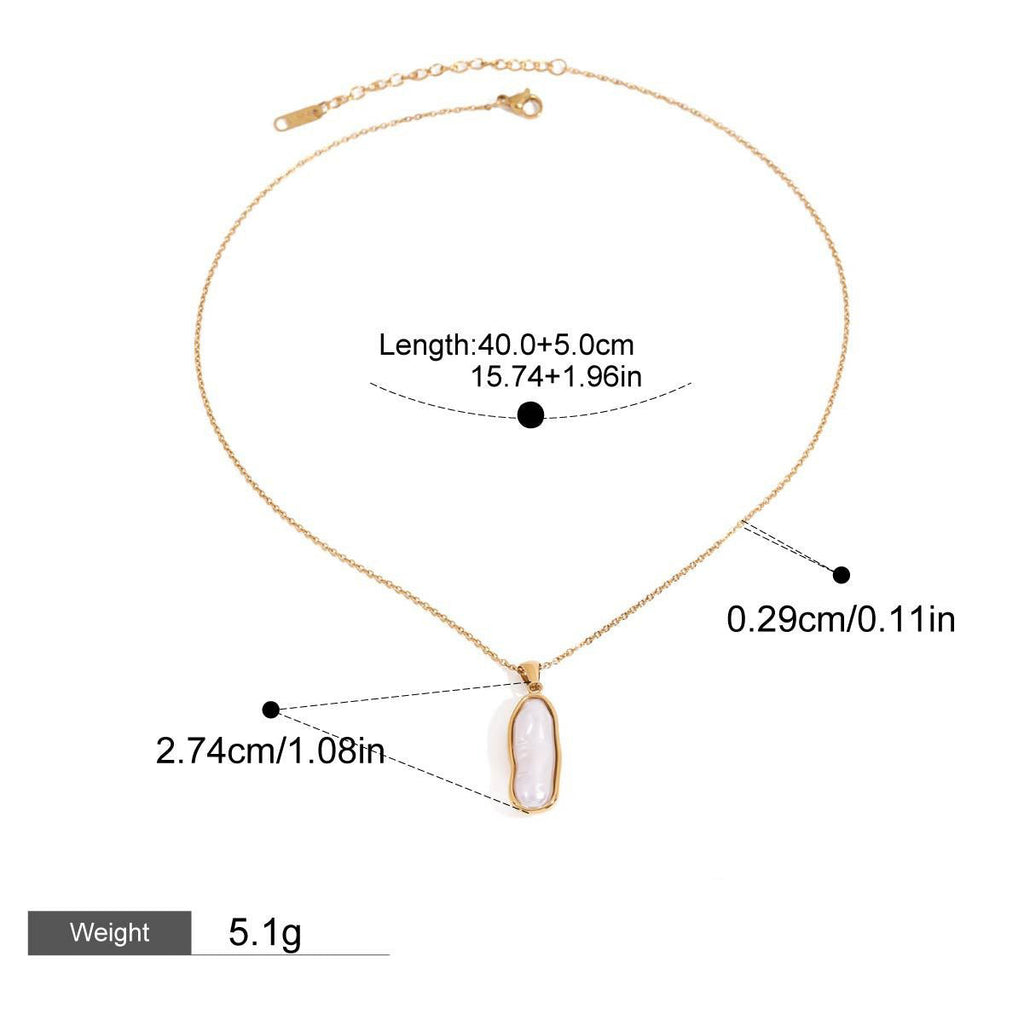 18K gold inlaid irregular pearl design light luxury noble pendant necklace Vera Lux