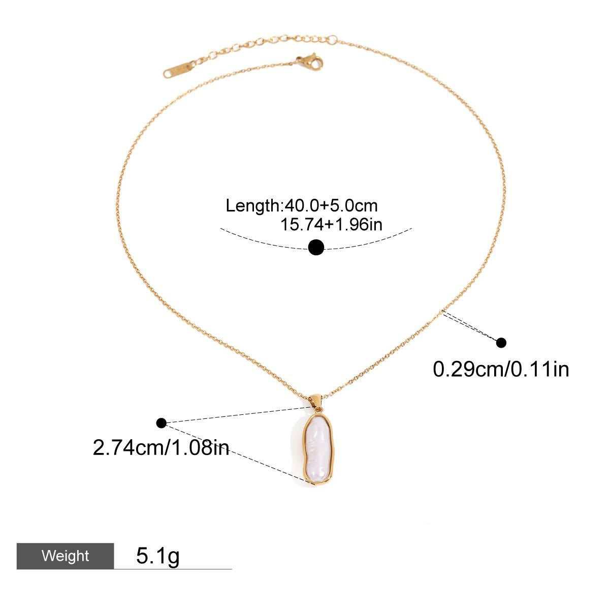 18K gold inlaid irregular pearl design light luxury noble pendant necklace Vera Lux
