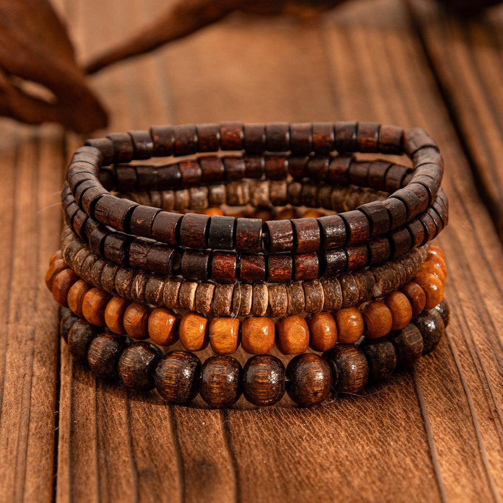 Retro ethnic style bull head turquoise beaded elastic bracelet Vera Lux