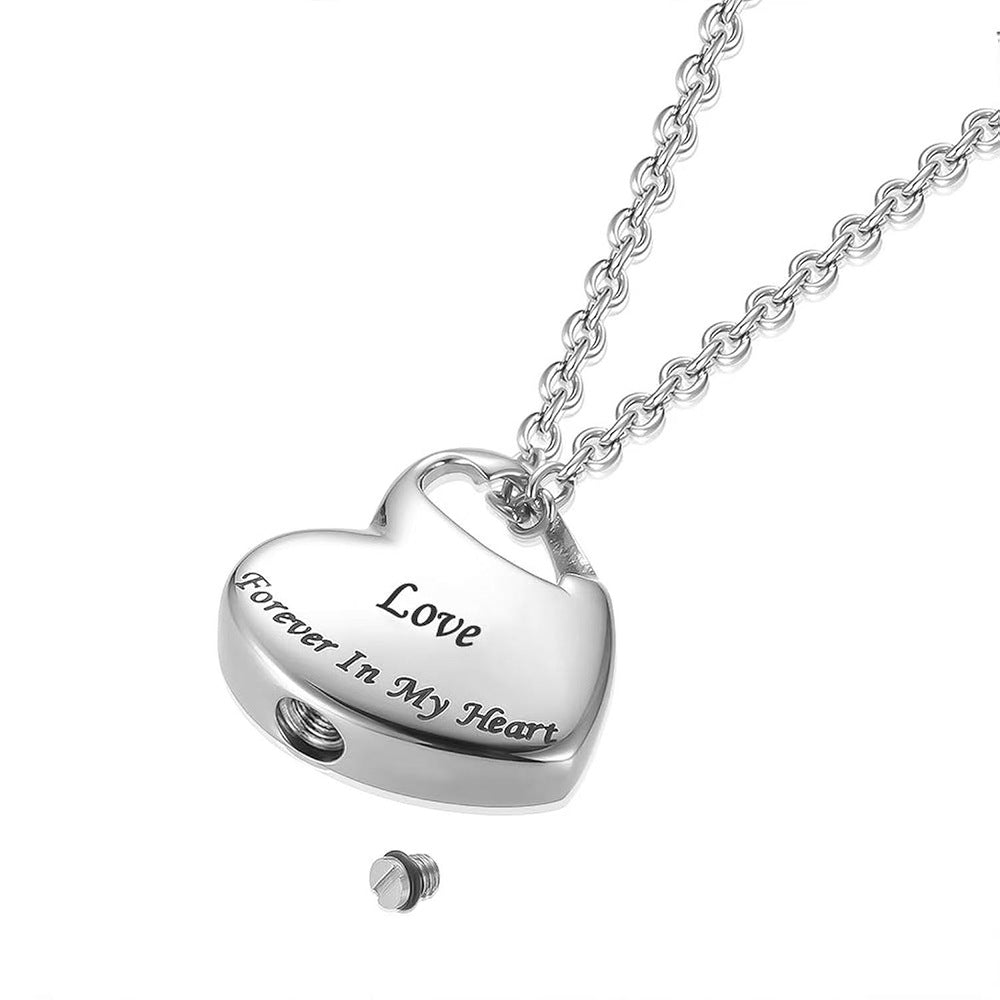 Stainless Steel Heart-shaped Openable Pendant Necklace Vera Lux