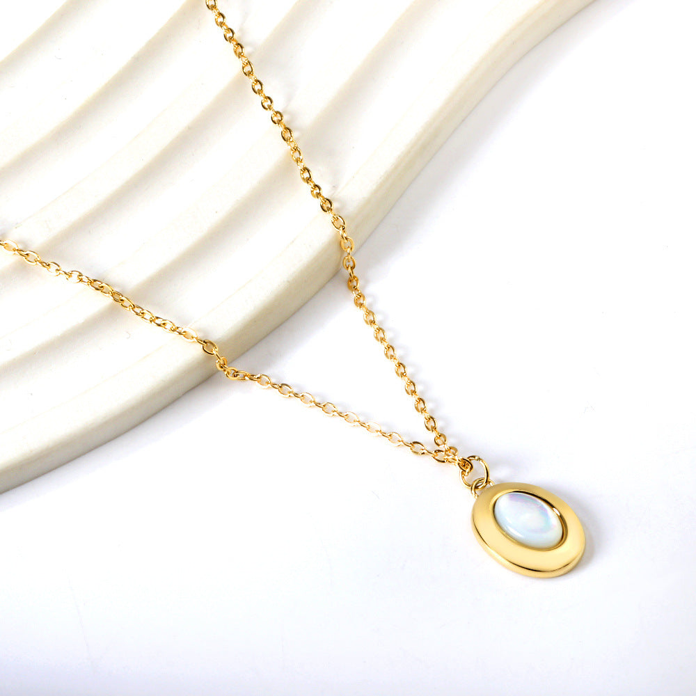 Gold-plated Stainless Steel White Shell Jewelry Vera Lux