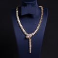 18K Solid Gold Micro-Pavé Diamond Snake Necklace Vera Lux