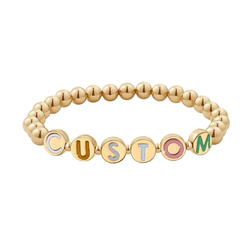 Simple Round Bracelet With Letter Charm Vera Lux