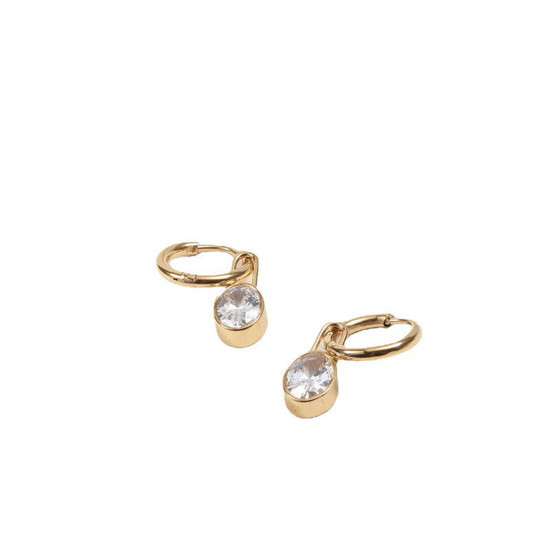 316 Stainless Steel Cartilage Piercing Earring, Single, Diamond-Encrusted Nose Hoop Vera Lux