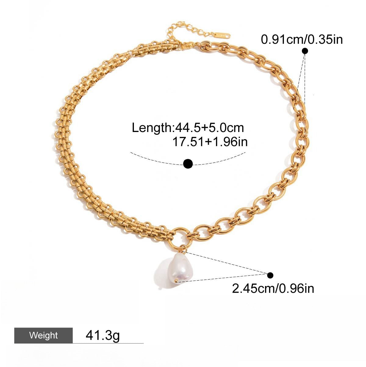 18k gold stainless steel pearl bracelet Vera Lux