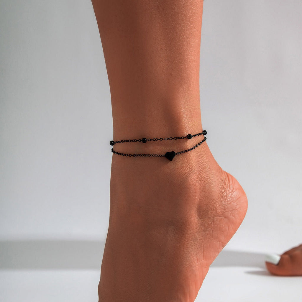 Light luxury fashion imitation pearl heart anklet Vera Lux