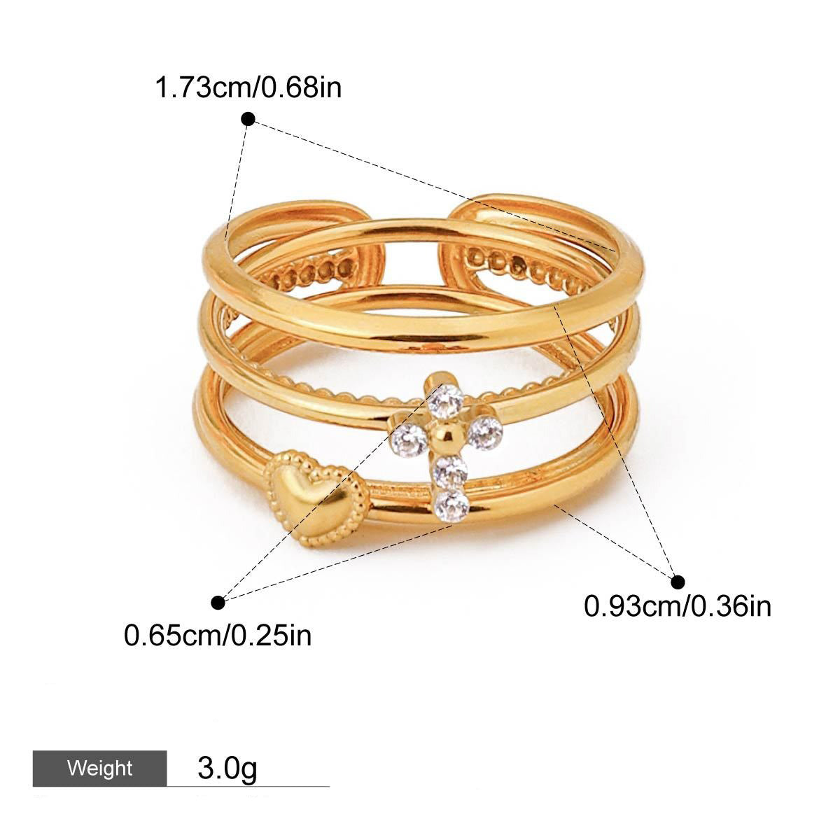 18K gold geometric gemstone inlaid exquisite design dazzling ring Vera Lux