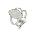925 Silver-Plated Imitation White Agate Ring, Womens, European And American Style Vera Lux