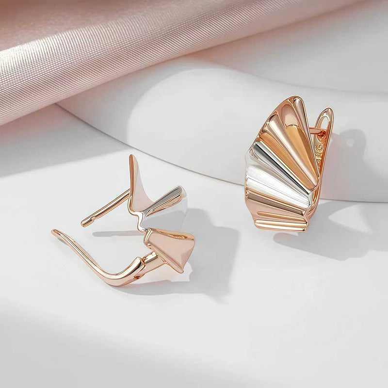 Rose Gold Zircon Geometric Earrings Vera Lux