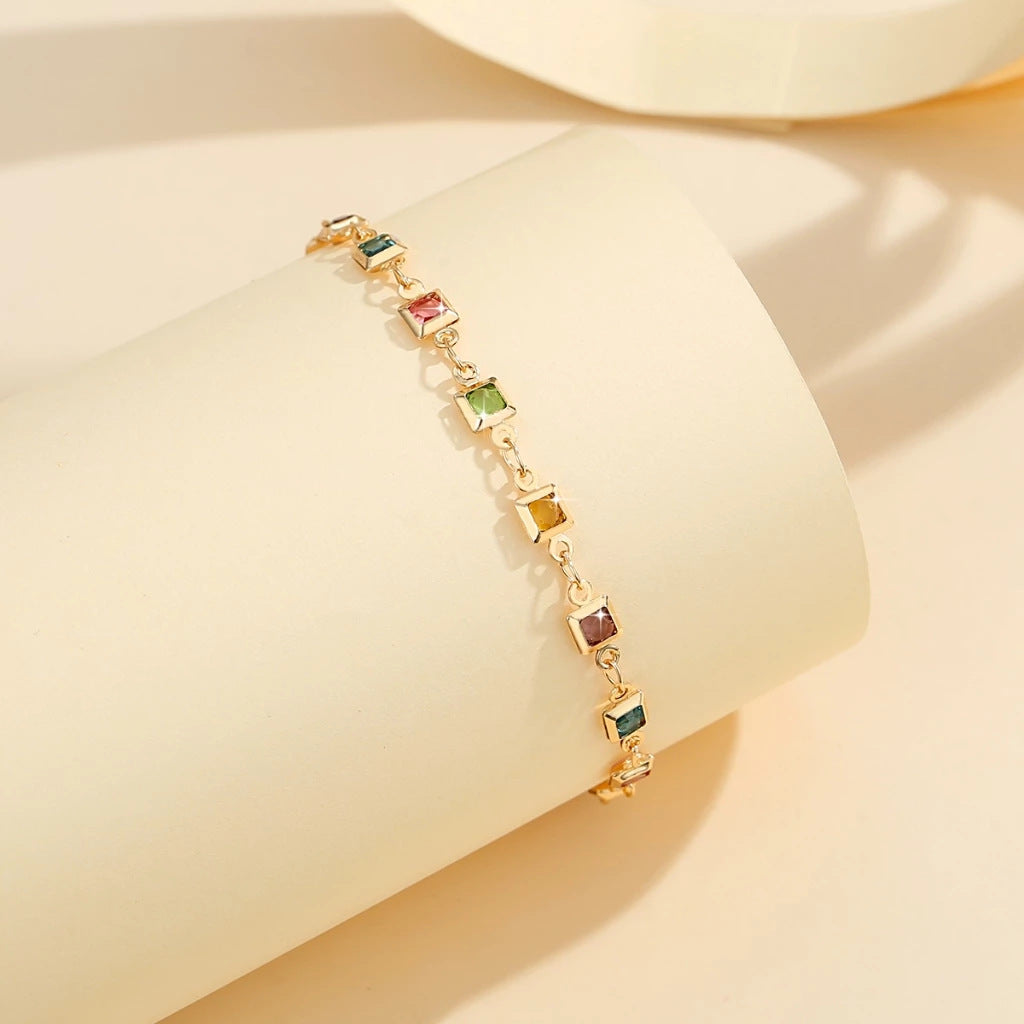 Multicolor Micro-Set Rainbow Zircon Bracelet Vera Lux