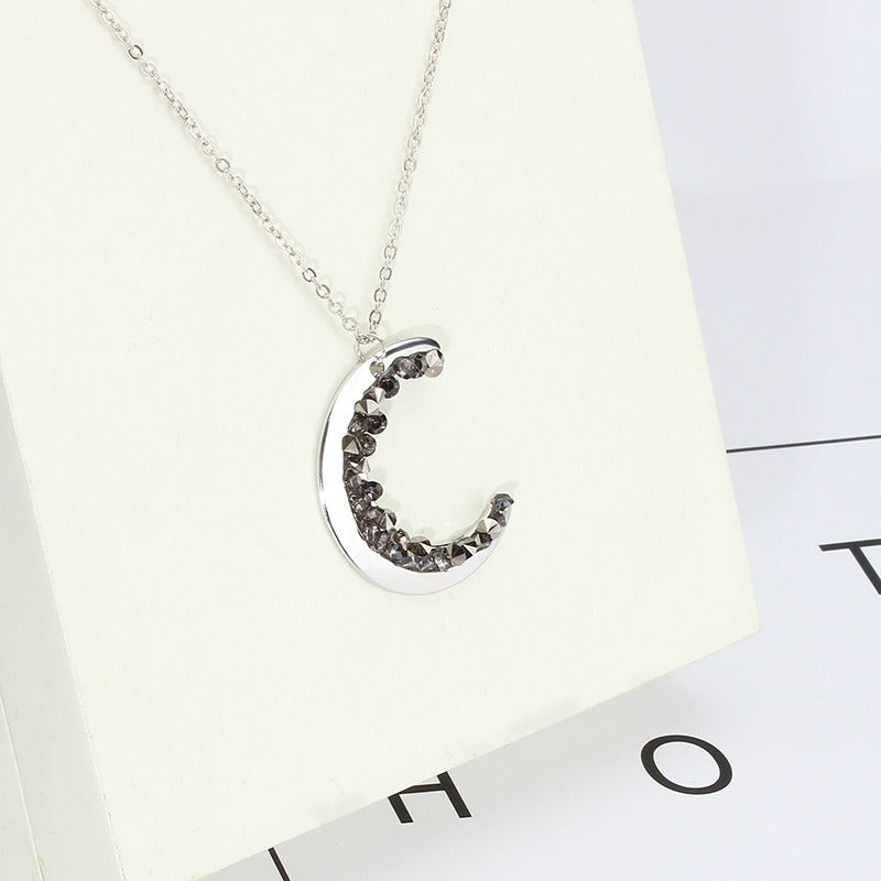 Light luxury moon rhinestone necklace Vera Lux