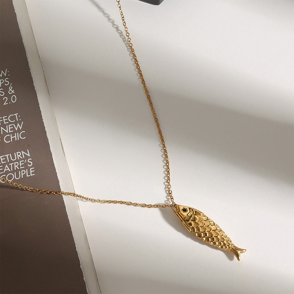 18K Goldfish Shape Design Exquisite Fashion Necklace Bracelet Set Vera Lux