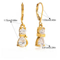 18K gold plated, lightweight and luxurious cat-shaped earrings with zircon stones. Vera Lux