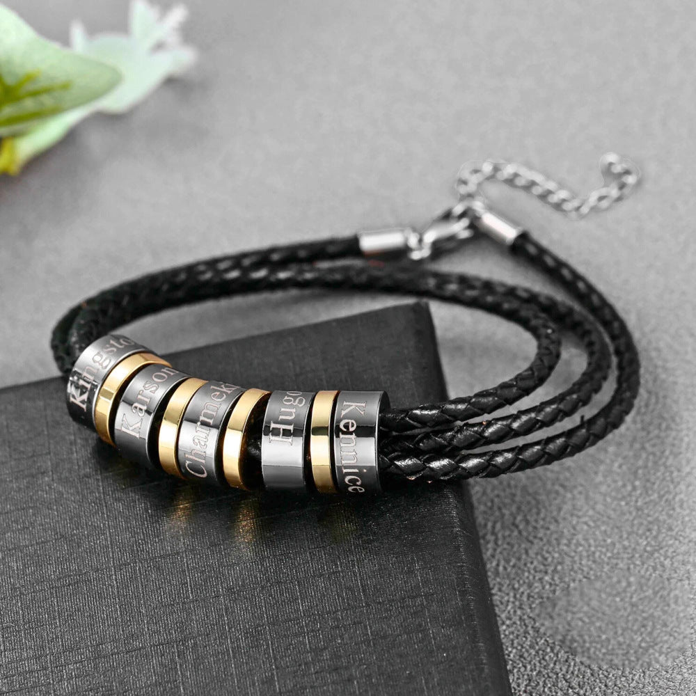 Men's Braided Leather Cord Bracelet Vera Lux