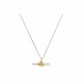 Gold And Silver Double T-shaped Horizontal Necklace Vera Lux