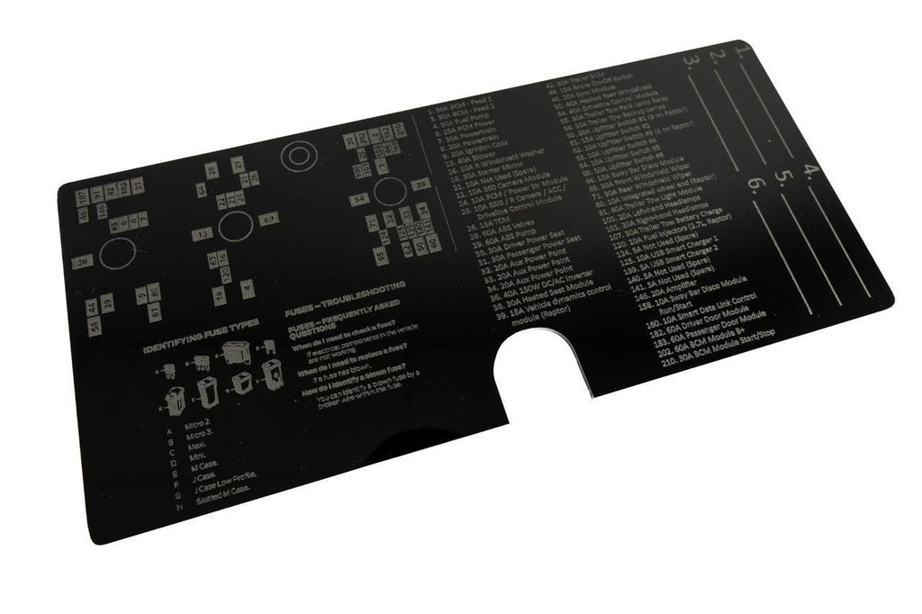 Acrylic Laser Series Fuse Box Lid Label Plate - 2021-2026 Bronco StickerFab