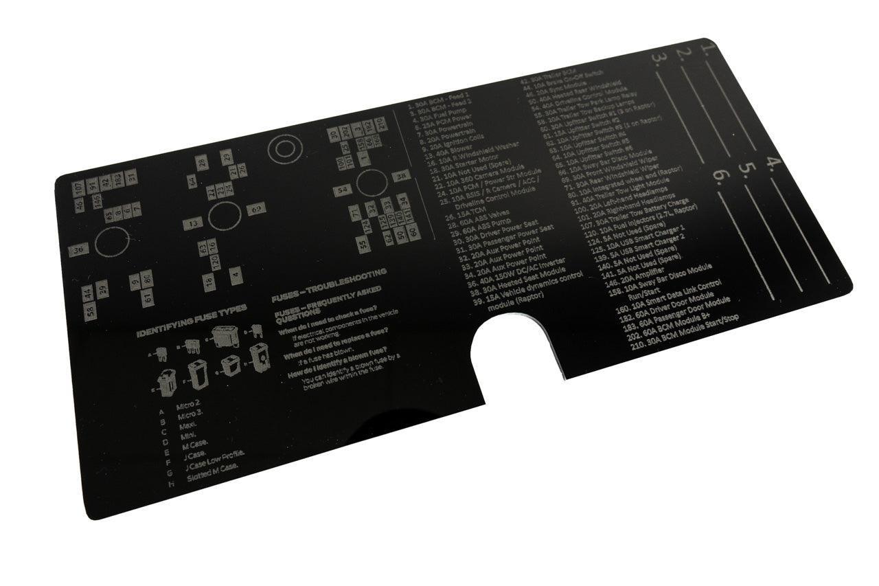 Acrylic Laser Series Fuse Box Lid Label Plate - 2021-2026 Bronco StickerFab