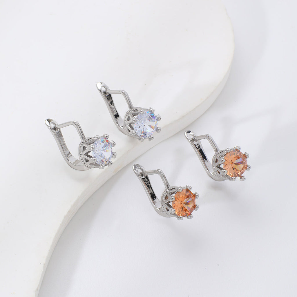 New Round Zircon Earrings For Women Vera Lux