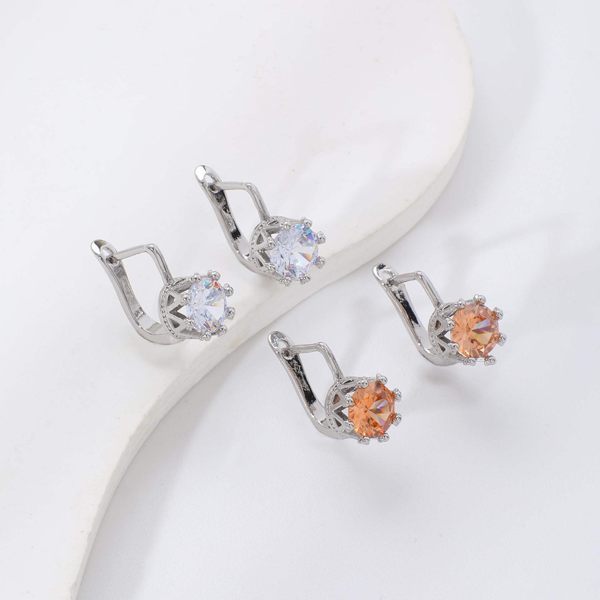 New Round Zircon Earrings For Women Vera Lux