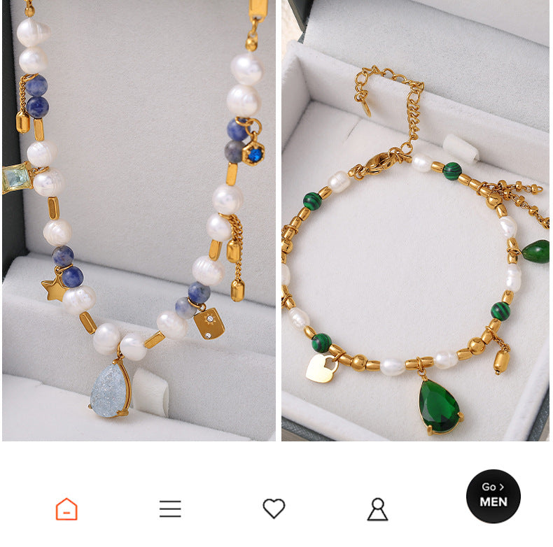 French-style Hong Kong-style Imperial-style Instagram-inspired Minimalist Luxury Design, Noble Feeling, Zircon, Natural Pearl, Exquisite Necklace, Collar Chain Necklace Vera Lux
