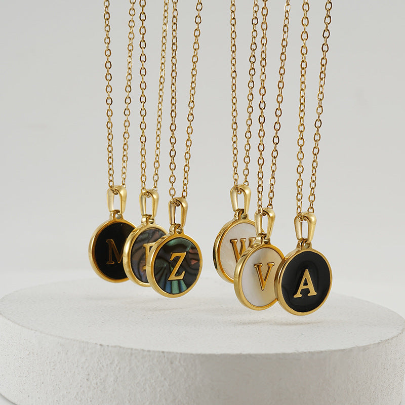 Natural Shell Initial Necklace Collection Vera Lux