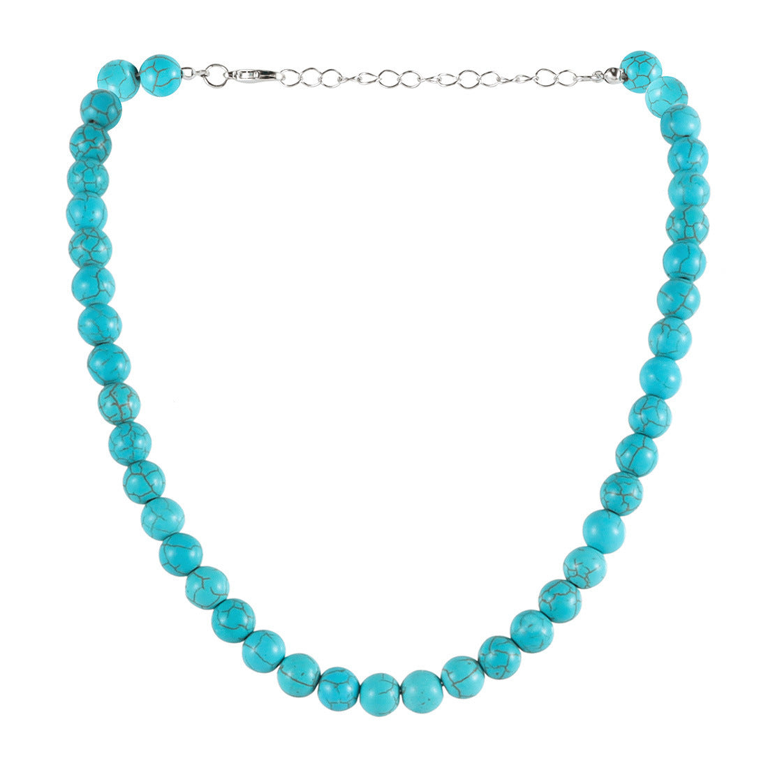 Simple Retro Turquoise Round Bead Necklace Vera Lux