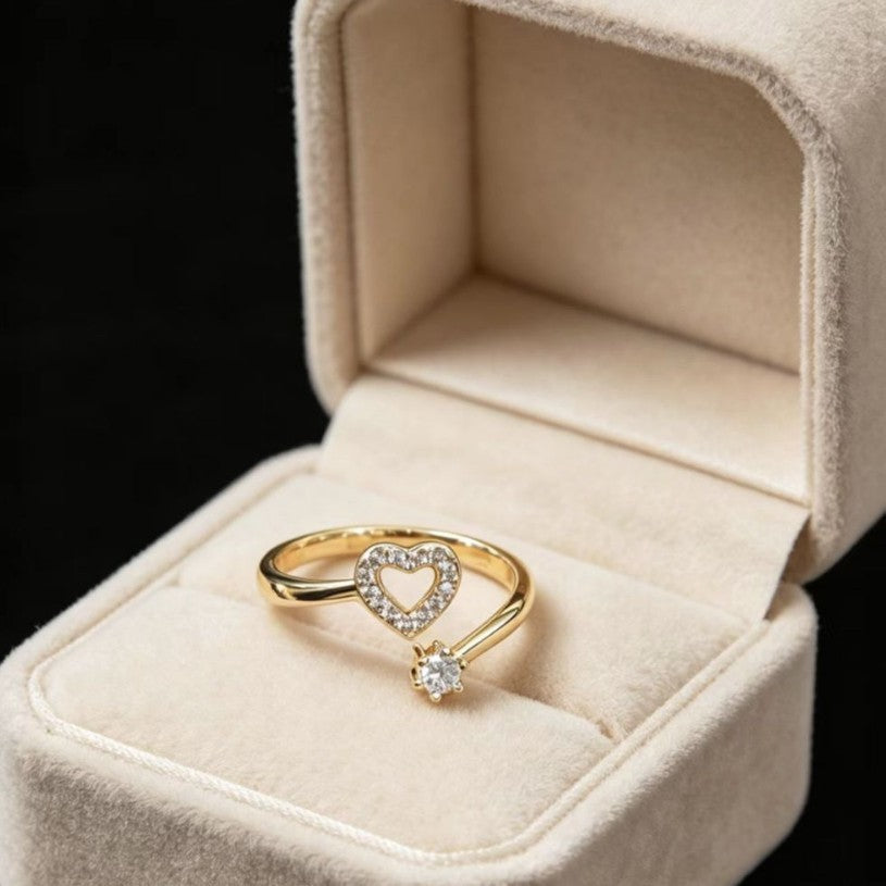 Personalized Open-heart Single-stone Ring For Women Vera Lux