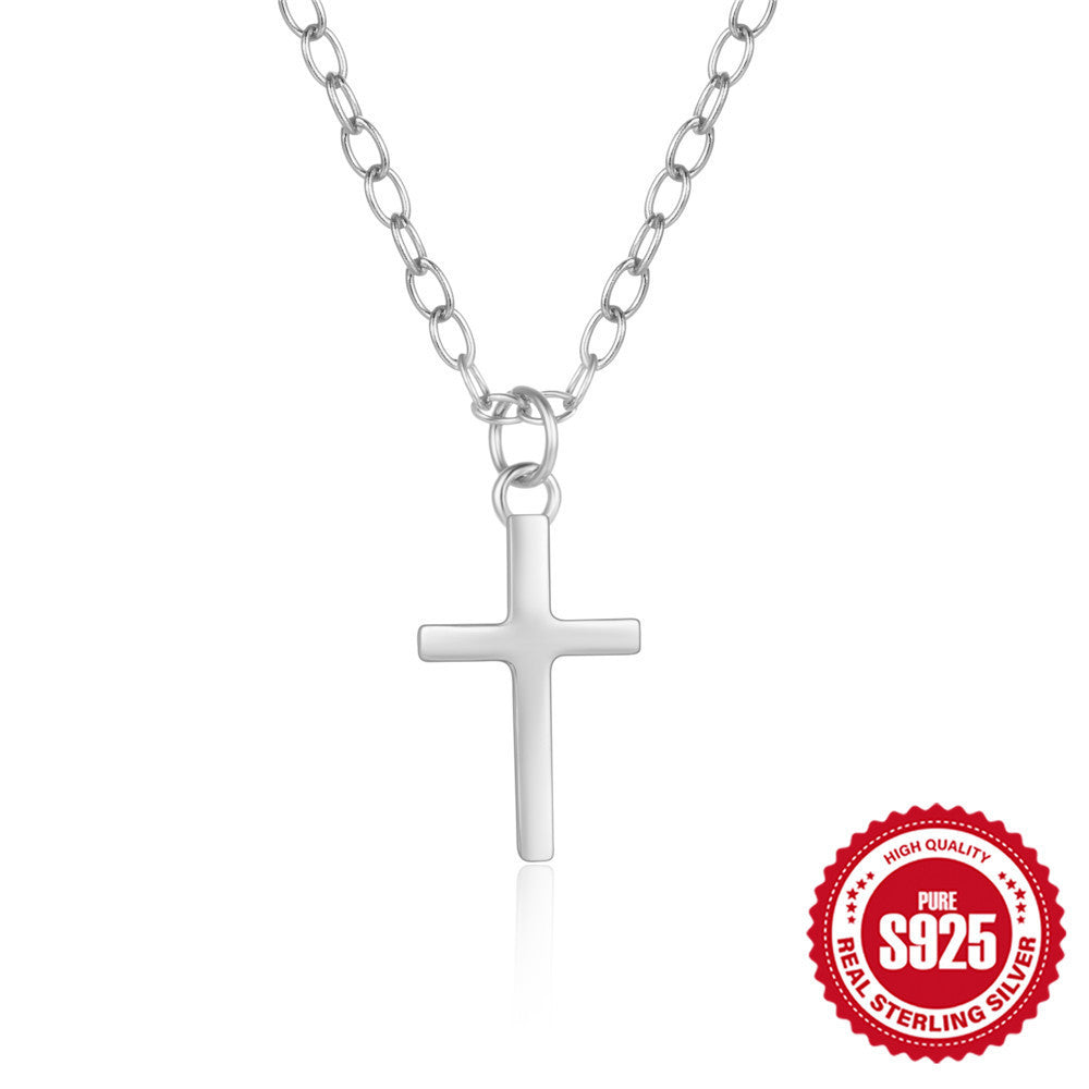 Minimalist S925 Sterling Silver Instagram-Style Scenic Surface Classic Cross Vera Lux
