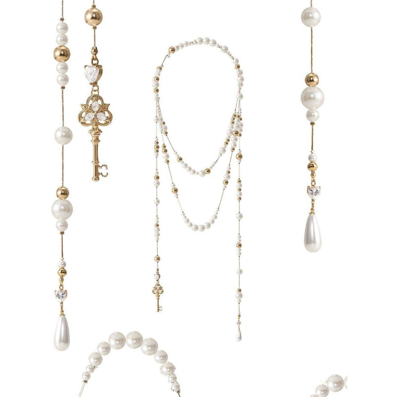 Water Drop Broken Pearl Long Layered Necklace Vera Lux