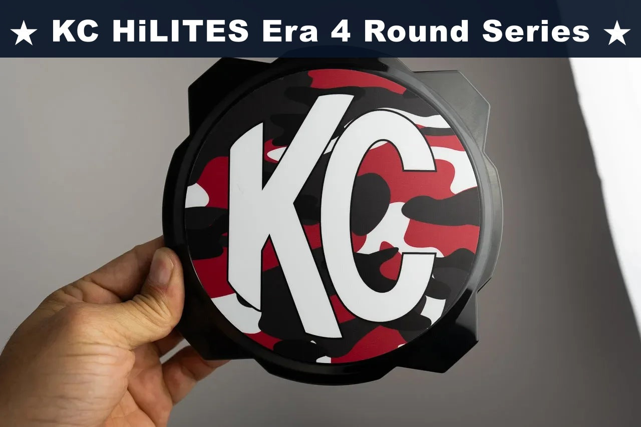 KC HiLITES Era 4 ROUND Series Light Cover Overlays - Universal StickerFab