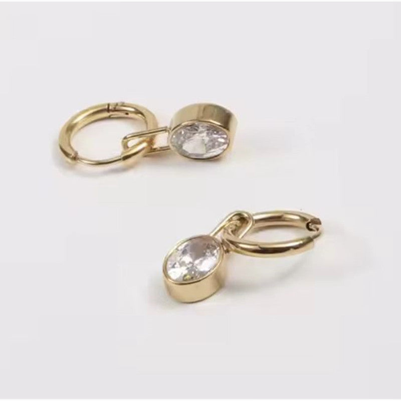 316 Stainless Steel Cartilage Piercing Earring, Single, Diamond-Encrusted Nose Hoop Vera Lux