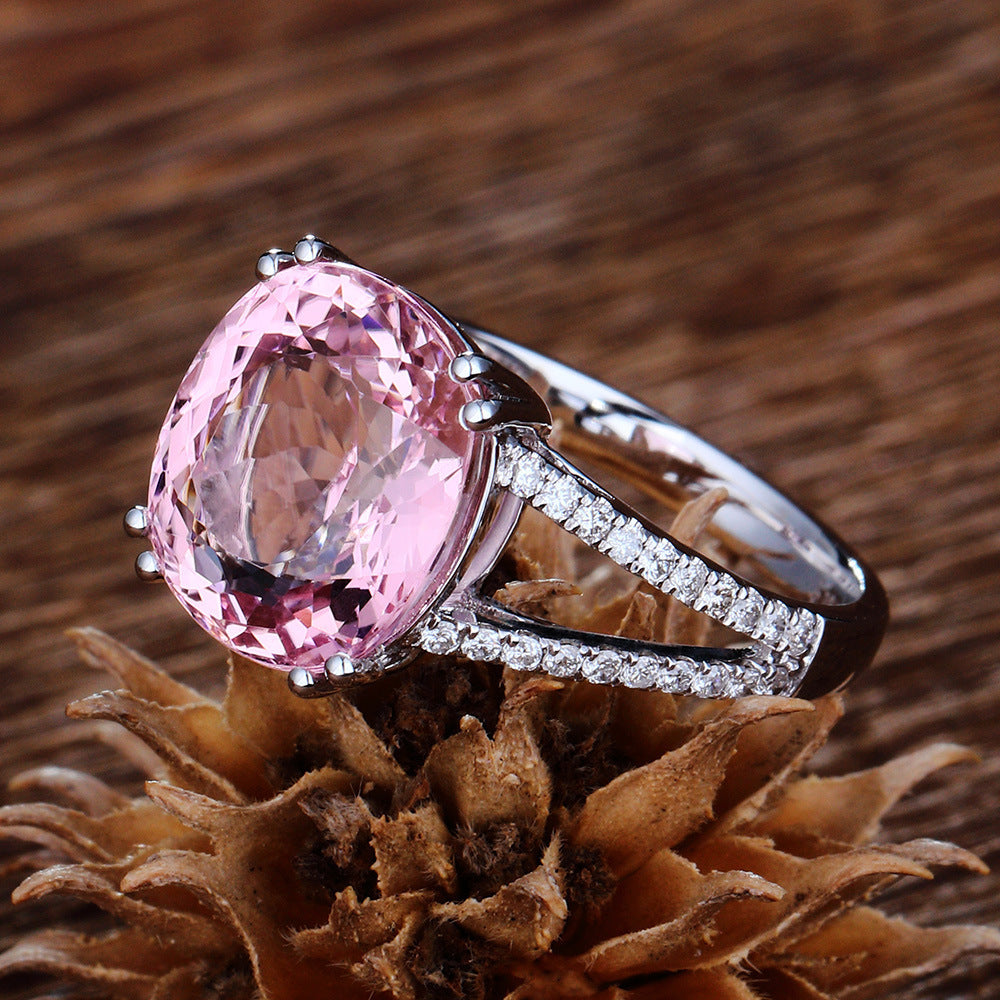 New European  American Fashion Engagement Ring,  Tourmaline Inlaid Jewelry Vera Lux