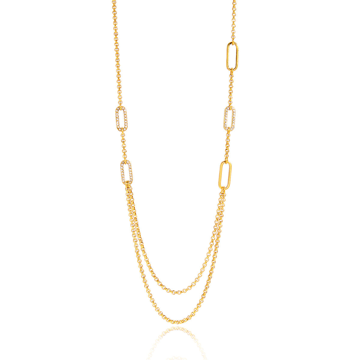 Layered Stainless Steel Zircon Necklace Vera Lux