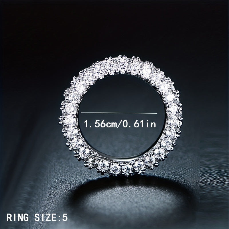 Womens Minimalist, Versatile Three-stone Zircon Ring Vera Lux