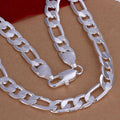 12mm Flat Side Domineering Necklace Plated 925 Silver Vera Lux