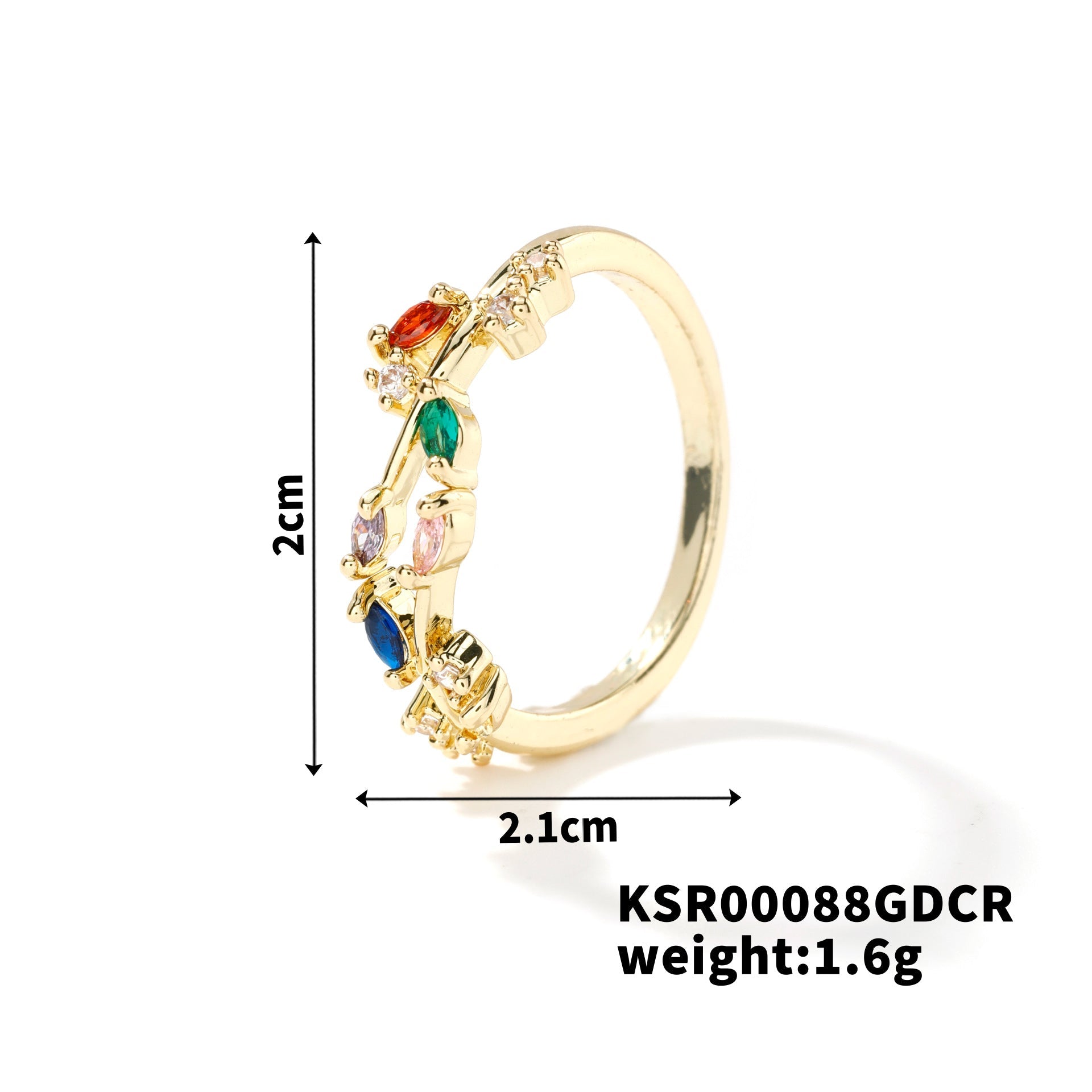 Womens Personality Leaf Ring Vera Lux