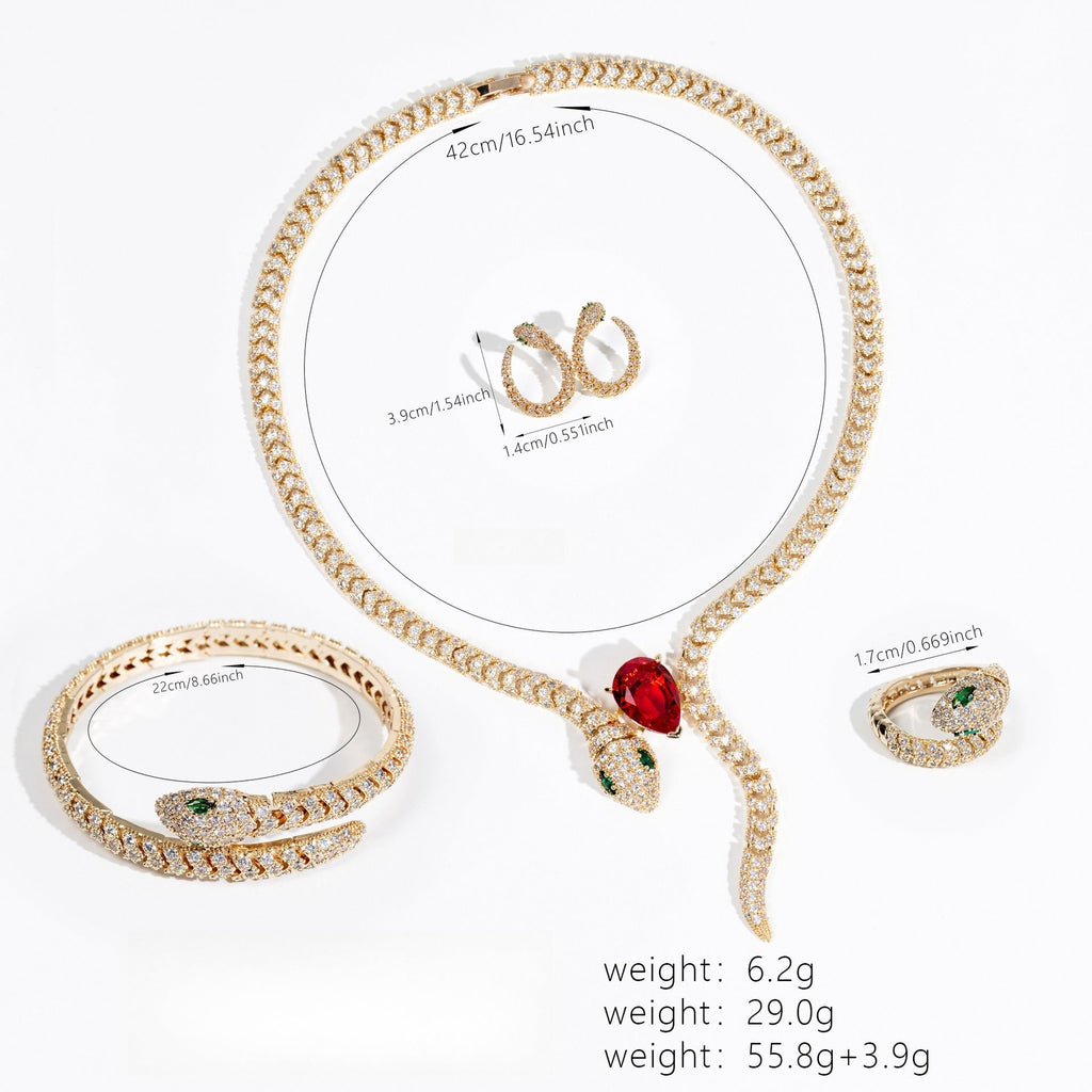 Stylish Retro Snake Necklace Set Vera Lux