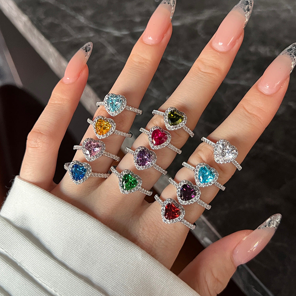 12 Zodiac Colorful Zircon Silver Ring For Women Vera Lux