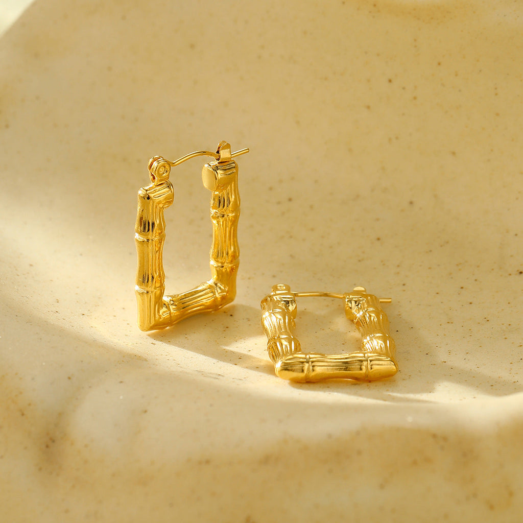 New Textured Titanium Steel Earrings Vera Lux