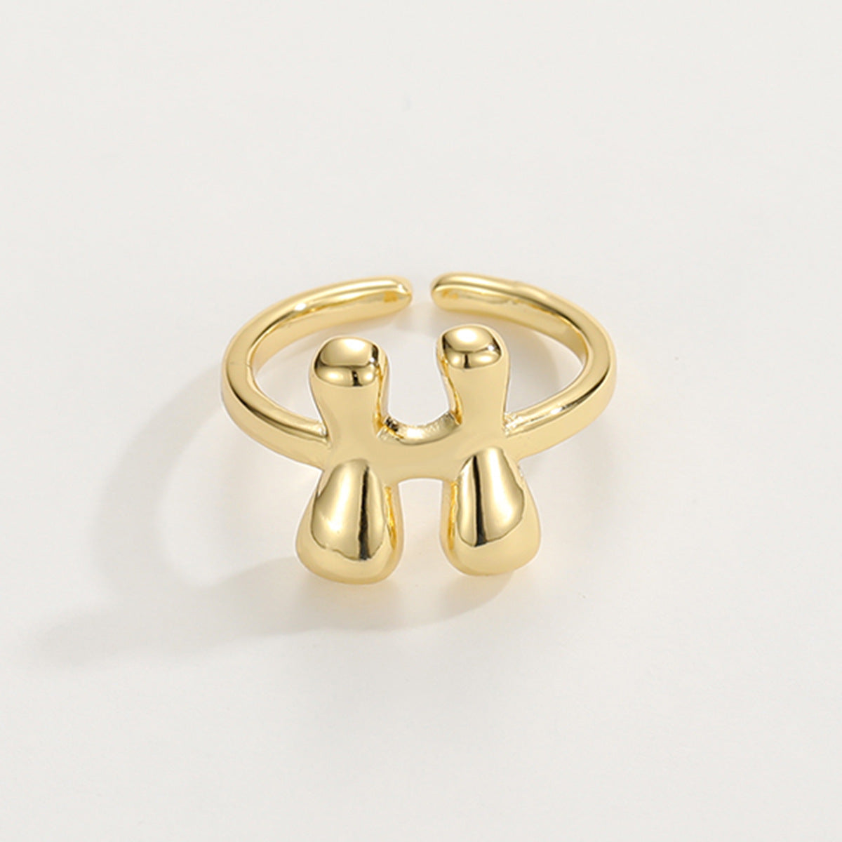 Adjustable English Letter Ring With Adjustable Opening Vera Lux