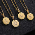 Zircon Initial Disc Necklace Collection Vera Lux