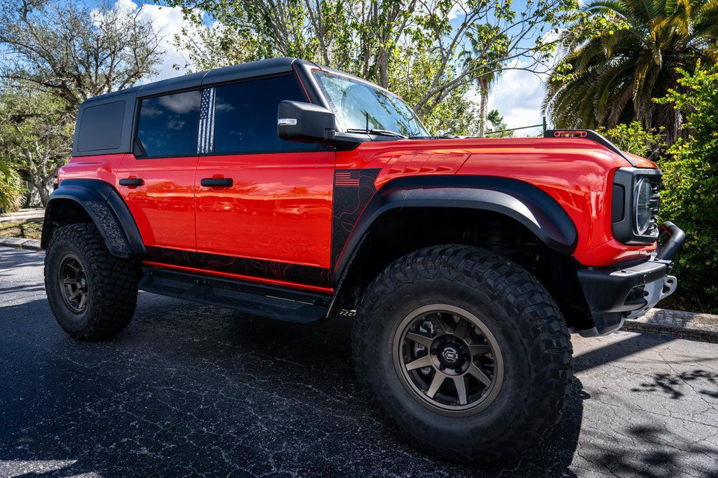 American Flag B Pillar Protection Kit (Printed Series) - 2021+ Bronco 4 Door StickerFab